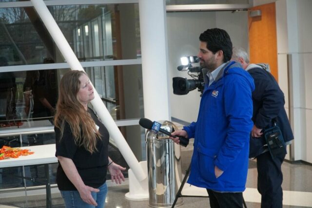 women being interviewed